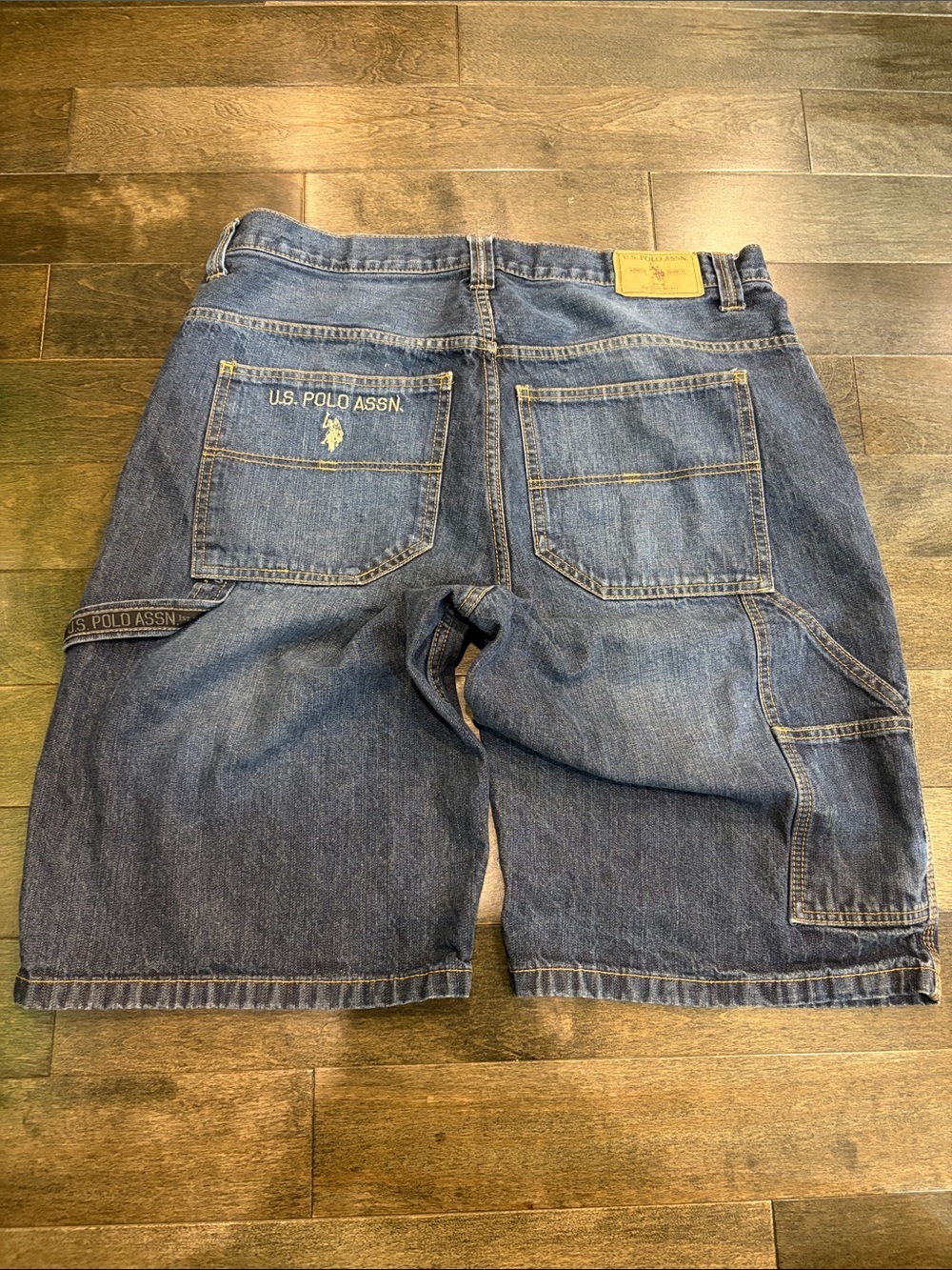 U.S. Polo Assn. Men's Dark Blue Denim Carpenter Shorts